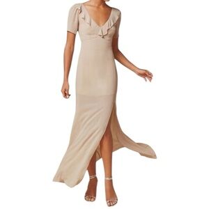 Reformation Women’s NWT Champagne Valor Short Sleeve Maxi Dress  Sz 4‎
